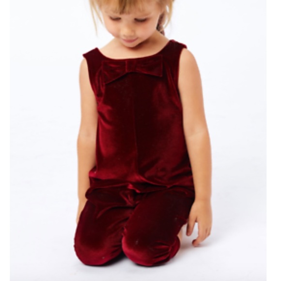 For Love & Lemons Lil Lemons velvet romper 3T - Picture 2 of 5